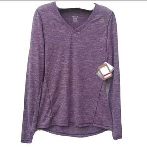 Reebok Women S Long Sleeve Athletic Top Training Slim Fit Moisture Wicking